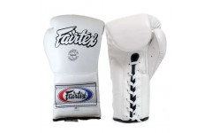 Боксерские перчатки на шнурке Fairtex BGL7 white 10 oz Боксерские перчатки на шнурке Fairtex BGL7 white 10 oz